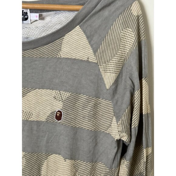 BAPE A Bathing Ape Long Sleeve Striped Shirt Small - Picture 4 of 14